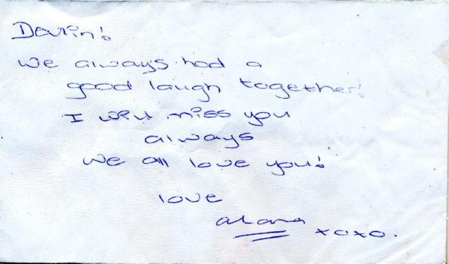 Message left at the scene of Thomas's murder.