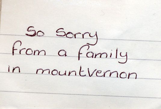 Message left at the scene of Thomas's murder.